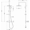 Mexen KX05 surface-mounted shower set with a rainmaker and thermostatic mixer tap, Black - 771500591-70