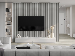 Mexen Lam-B wall slat sample, 4 mm HDF board, White Gloss - S100-054-S