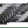 Mexen Pretoria hinged shower cubicle 80 x 70 cm, Graphite, Chrome + shower tray Flat, Black - 852-080-070-01-40-4070