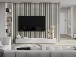 Mexen Lam-B sample of wall slats, 4 mm HDF board, Gray Linen - S100-068-S