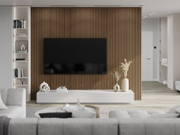 Mexen Lam-B sample of wall slats, HDF board 4 mm, Mocca Oak - S100-074-S