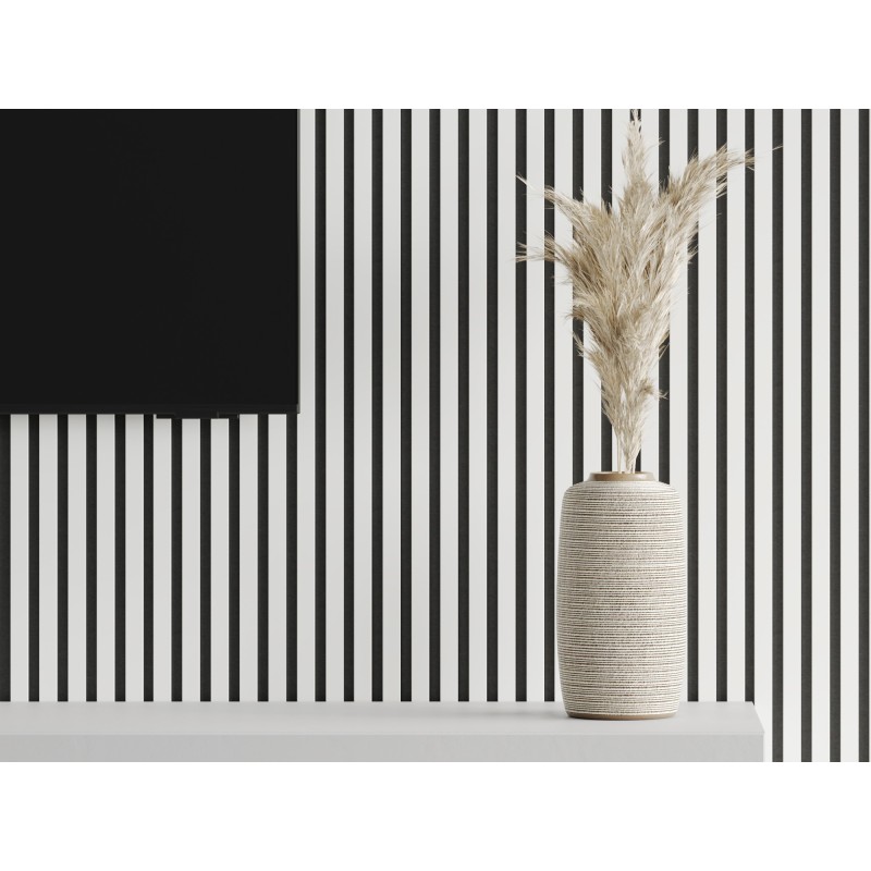 Mexen Lam-F acoustic wall slat sample, felt 6 mm, White Gloss - S105-054-S