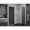 Mexen Pretoria hinged shower cabin 80 x 100 cm, graphite, chrome + Flat base, black - 852-080-100-01-40-4070