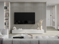 Mexen Lam-F sample of acoustic wall slats, felt 6 mm, Gray Linen - S105-068-S