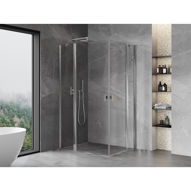 Mexen Mist Duo Hinged Shower Enclosure 105 x 70 cm, Transparent, Chrome - 8A4-105-070-01-00