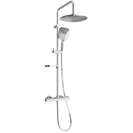 Mexen KX17 exposed shower set with rain shower and thermostatic mixer, chrome - 771501791-00