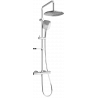Mexen KX17 exposed shower set with rain shower and thermostatic mixer, chrome - 771501791-00