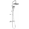 Mexen KX17 exposed shower set with rain showerhead and thermostatic faucet, chrome - 771501791-00