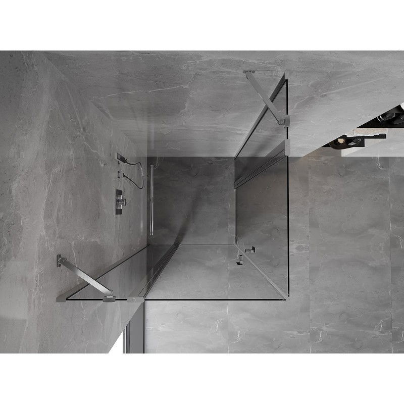 Mexen Mist Duo hinged shower enclosure 80 x 80 cm, transparent, chrome - 8A4-080-080-01-00