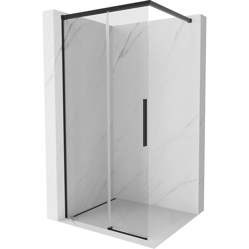 Mexen Rox Walk-in shower wall 105 x 200 cm, transparent 8 mm, black - 8C2-105-003-70-00