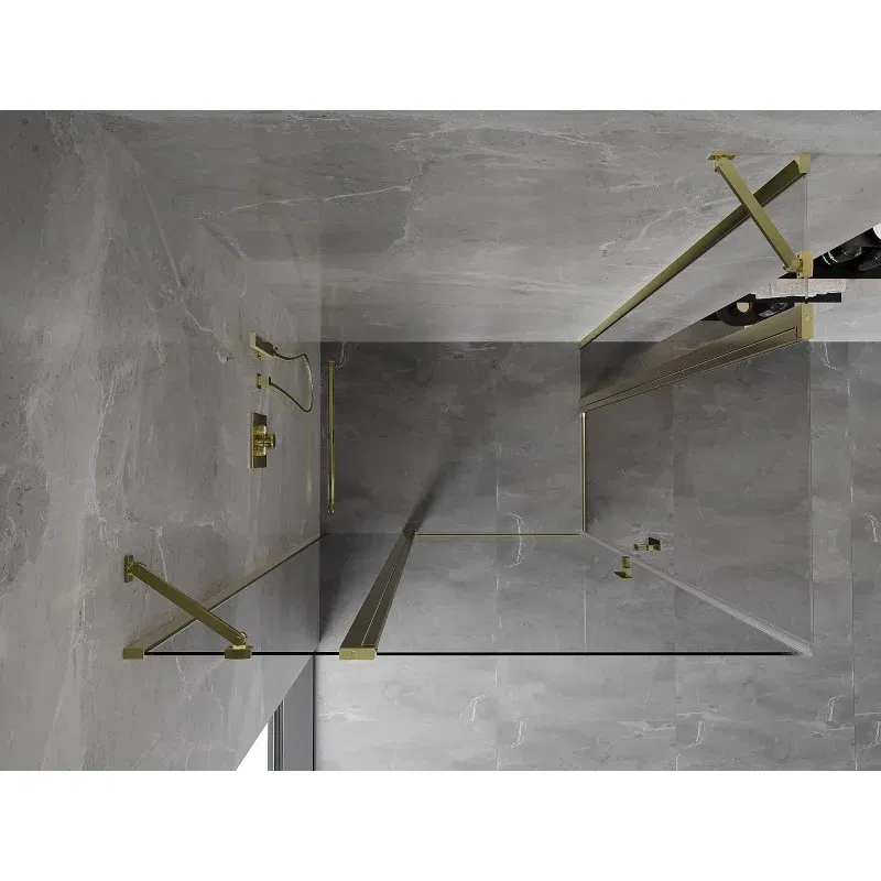 Mexen Mist Duo hinged shower enclosure 95 x 70 cm, transparent, gold - 8A4-095-070-50-00