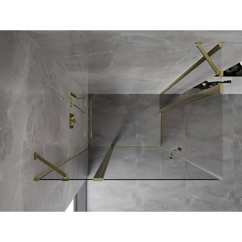 Mexen Mist Duo Shower Enclosure Hinged 100 x 80 cm, Transparent, Gold - 8A4-100-080-50-00