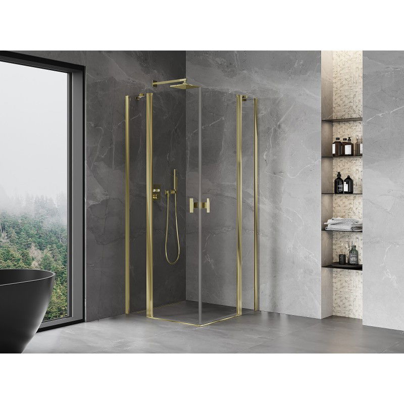 Mexen Mist Duo shower cabin 105 x 105 cm, transparent, gold - 8A4-105-105-50-00