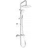 Mexen KX17 exposed shower set with rain shower head and thermostatic mixer, chrome/white - 771501791-02