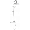 Mexen KX17 exposed shower set with rain showerhead and thermostatic faucet, chrome/white - 771501791-02