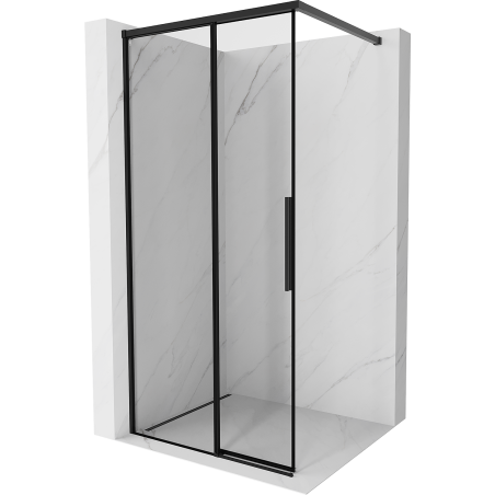 Mexen Rox Walk-in Shower Screen Left 80 x 200 cm, Black Frame 8 mm, Black - 8C2-080-003-70-70-L