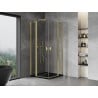 Mexen Mist Duo hinged shower cabin 100 x 100 cm, transparent, brushed gold - 8A4-100-100-55-00