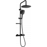Mexen KX17 exposed shower set with rain shower and thermostatic faucet, black - 771501791-70