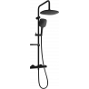 Mexen KX17 surface-mounted shower set with rain shower and thermostat, black - 771501791-70