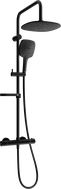 Mexen KX17 exposed shower set with rain shower and thermostatic faucet, black - 771501791-70