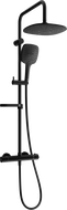 Mexen KX17 surface-mounted shower set with a rainmaker and thermostatic mixer tap, Black - 771501791-70