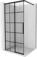 Mexen Rox Walk-in Shower Wall Left 105 x 200 cm, Black Grid 8 mm, Black - 8C2-105-003-70-77-L