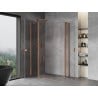 Mexen Mist Duo shower enclosure hinged 100 x 80 cm, transparent, brushed copper - 8A4-100-080-65-00
