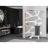 Mexen Kioto+ Walk-in Shower Wall with Shelf 90 x 200 cm, White Wave, Pink Gold - 800-090-121-60-97