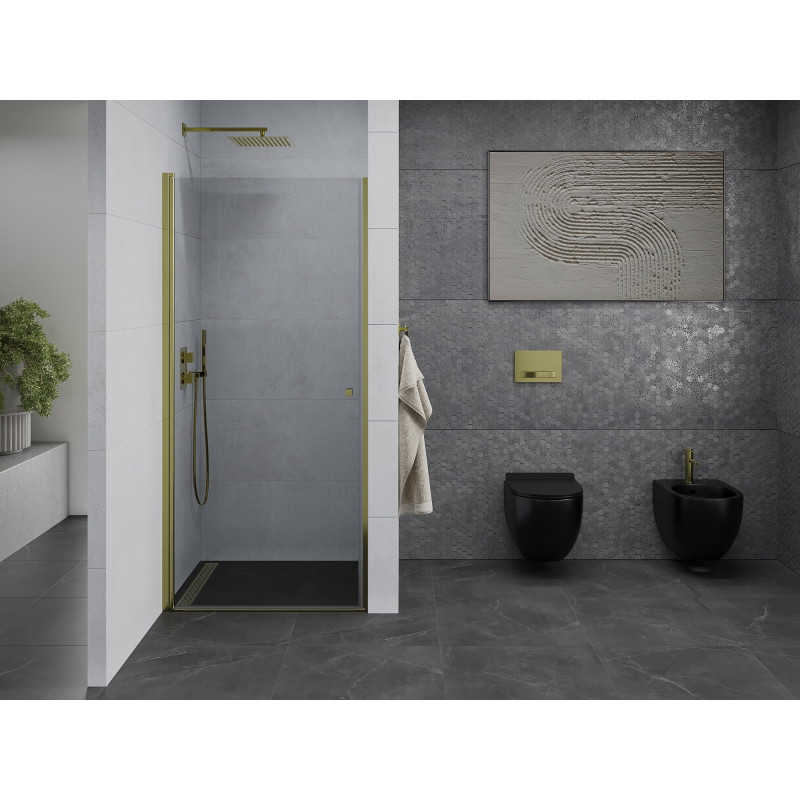 Mexen Pretoria swing shower door 100 cm, transparent, gold - 852-100-000-50-00