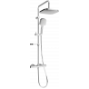Mexen KX33 Surface-Mounted Shower Set with Rain Showerhead and Thermostatic Mixer, Chrome - 771503391-00