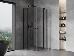 Mexen Mist Duo shower cabin pivot 70 x 70 cm, transparent, black - 8A4-070-070-70-00