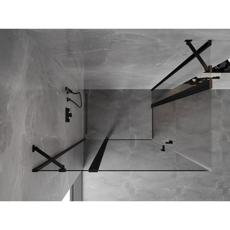 Mexen Mist Duo hinged shower cabin 85 x 80 cm, transparent, black - 8A4-085-080-70-00