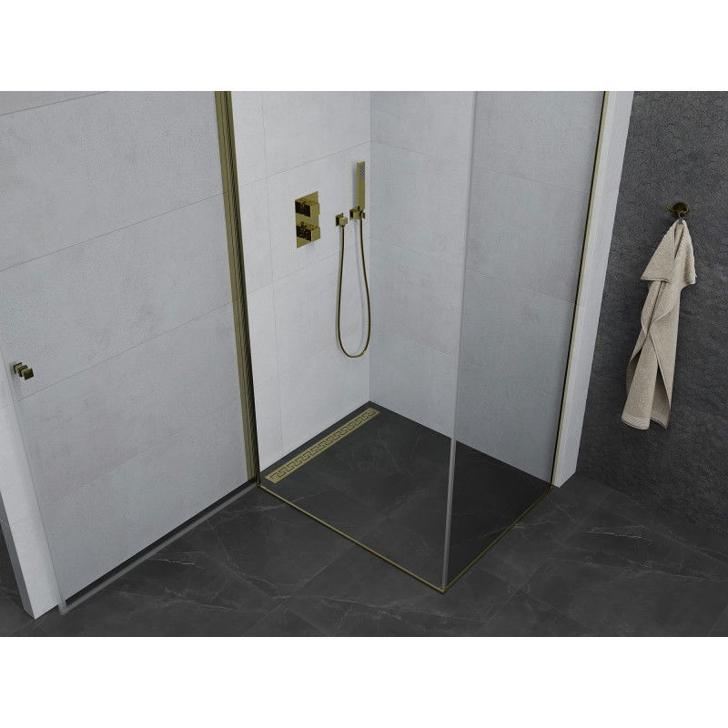 Mexen Pretoria Swing Shower Enclosure 100 x 80 cm, Transparent, Gold - 852-100-080-50-00
