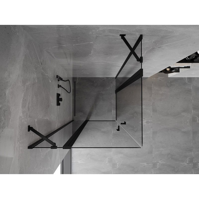 Mexen Mist Duo hinged shower enclosure 90 x 90 cm, transparent, black - 8A4-090-090-70-00
