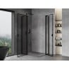 Mexen Mist Duo shower enclosure hinged 75 x 70 cm, black frame, black - 8A4-075L-070P-70-70