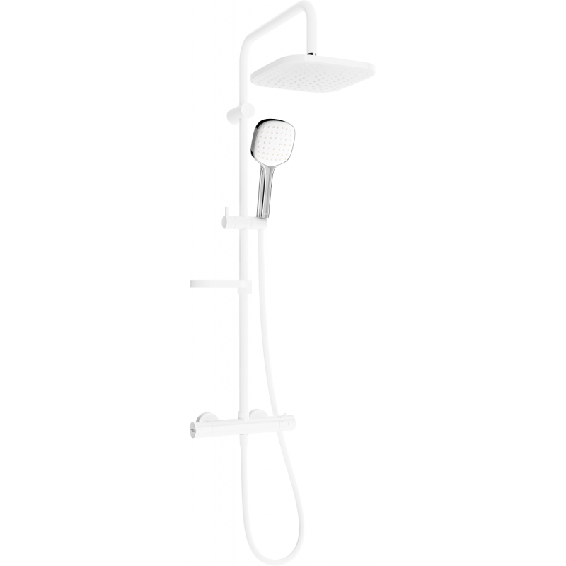 Mexen KX33 surface-mounted shower set with a rainmaker and thermostatic mixer tap, White/Chrome - 771503391-21