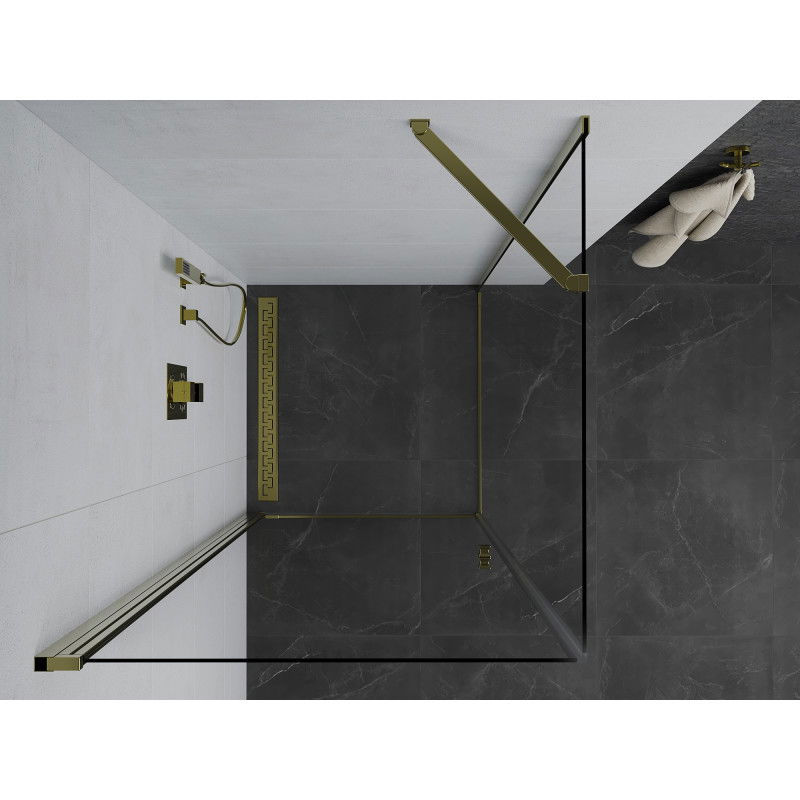 Mexen Pretoria 100 x 100 cm Hinged Shower Enclosure, Transparent, Gold - 852-100-100-50-00
