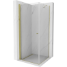 Mexen Pretoria hinged shower enclosure 100 x 100 cm, transparent, gold - 852-100-100-50-00