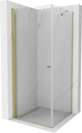 Mexen Pretoria hinged shower cubicle 100 x 100 cm, transparent, gold - 852-100-100-50-00