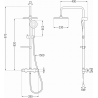 Mexen KX33 surface-mounted shower set with a rainmaker and thermostatic mixer tap, Black - 771503391-70