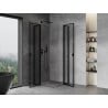 Mexen Mist Duo pivot shower enclosure 110 x 110 cm, black frame, black - 8A4-110L-110P-70-70