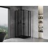 Mexen Mist Duo pivot shower enclosure 110 x 110 cm, black frame, black - 8A4-110L-110P-70-70