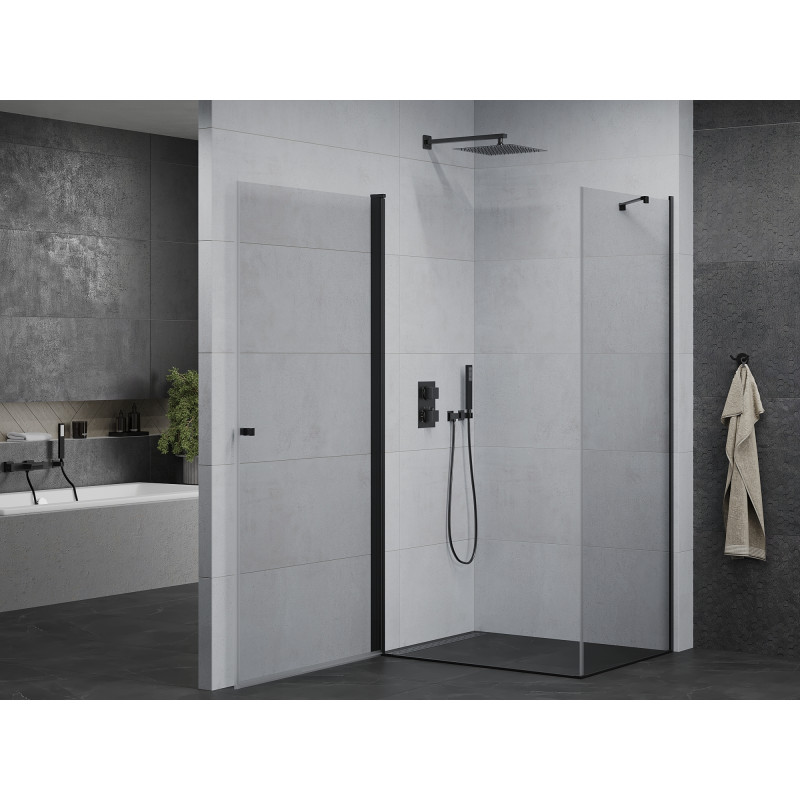 Mexen Pretoria swing shower cabin 100 x 70 cm, transparent, black - 852-100-070-70-00