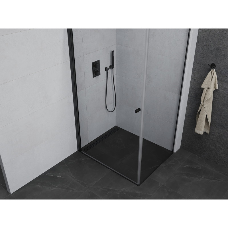 Mexen Pretoria pivot shower cabin 100 x 70 cm, transparent, black - 852-100-070-70-00