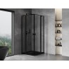 Mexen Mist Duo Pivot Shower Enclosure 115 x 115 cm, Black Frame, Black - 8A4-115L-115P-70-70