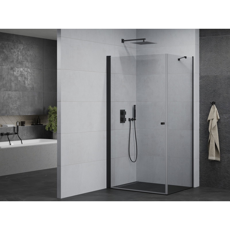 Mexen Pretoria pivot shower cabin 100 x 70 cm, transparent, black - 852-100-070-70-00