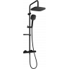 Mexen KX33 exposed shower set with rain shower and thermostatic mixer, black - 771503391-70