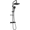 Mexen KX33 surface-mounted shower set with a rainmaker and thermostatic mixer tap, Black - 771503391-70