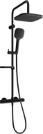 Mexen KX33 exposed shower set with rain shower and thermostatic mixer, black - 771503391-70