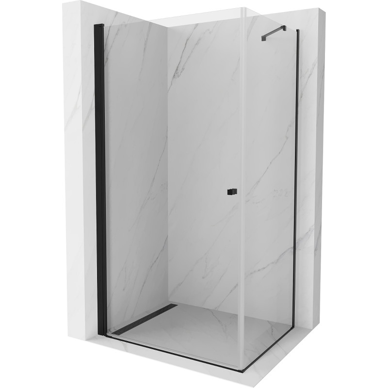 Mexen Pretoria swing shower enclosure 100 x 80 cm, transparent, black - 852-100-080-70-00